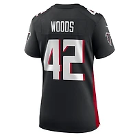 Maillot Nike Josh Woods noir pour femme des Falcons d'Atlanta
