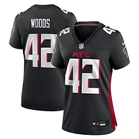 Maillot Nike Josh Woods noir pour femme des Falcons d'Atlanta