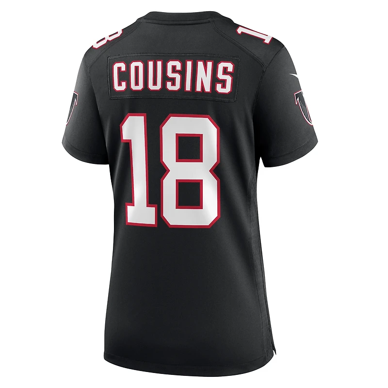 Maillot de match alternatif des Falcons d'Atlanta Nike Kirk Cousins ​​pour femme, noir