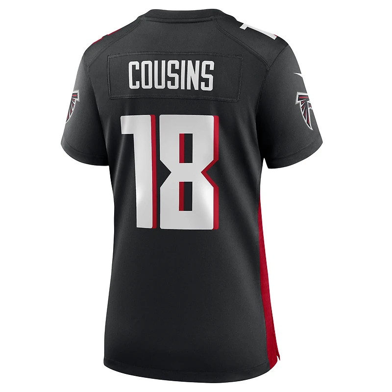 Maillot de joueur match des Falcons d'Atlanta Nike Kirk Cousins ​​pour femme, noir