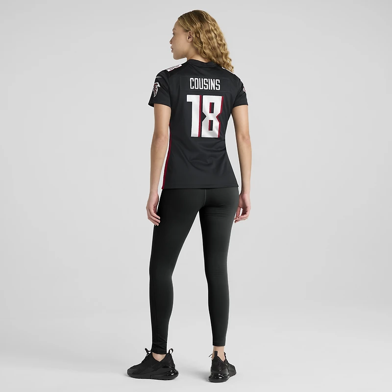 Maillot de joueur match des Falcons d'Atlanta Nike Kirk Cousins ​​pour femme, noir