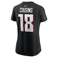 T-shirt avec nom et numéro de joueur des Atlanta Falcons Nike Kirk Cousins ​​​​pour femme noir