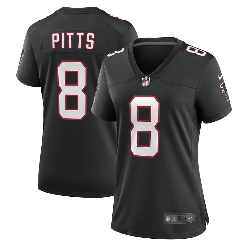 Maillot de match Nike Kyle Pitts des Atlanta Falcons pour femme, noir