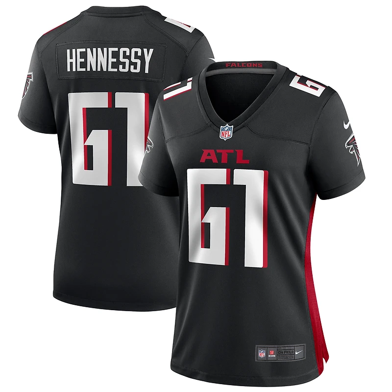 Maillot de match Atlanta Falcons Nike Matt Hennessy noir pour femme