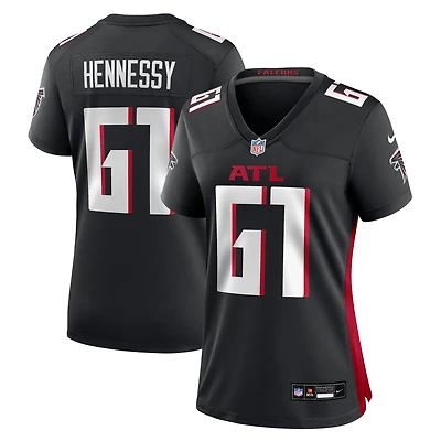 Maillot de match Nike Matt Hennessy noir pour femme des Atlanta Falcons