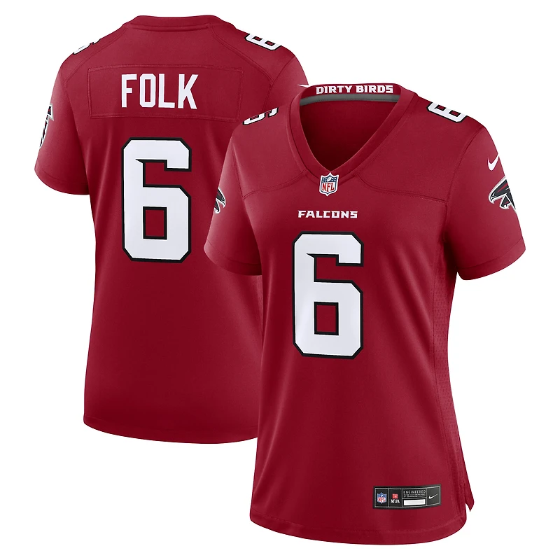 Women's Nike Nick Folk  Red Atlanta Falcons Team Game Jersey