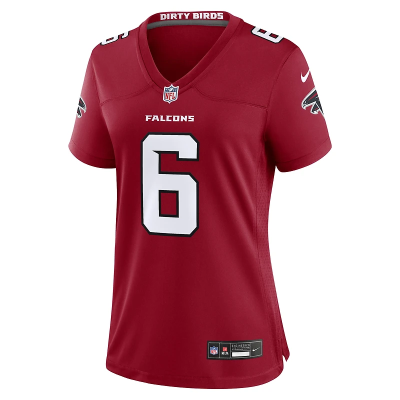 Maillot de match Nike Nick Folk rouge des Falcons d'Atlanta pour femmes