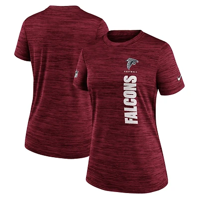 T-shirt Nike rouge Atlanta Falcons Sideline Velocity Dri-FIT pour femme