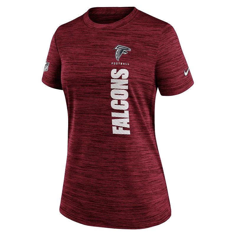 T-shirt Nike rouge Atlanta Falcons Sideline Velocity Performance pour femme