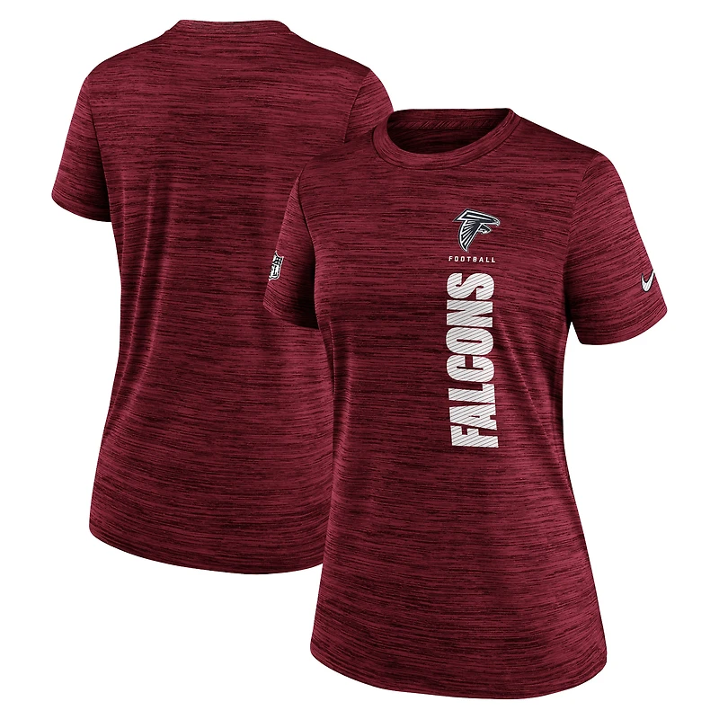 T-shirt Nike rouge Atlanta Falcons Sideline Velocity Performance pour femme