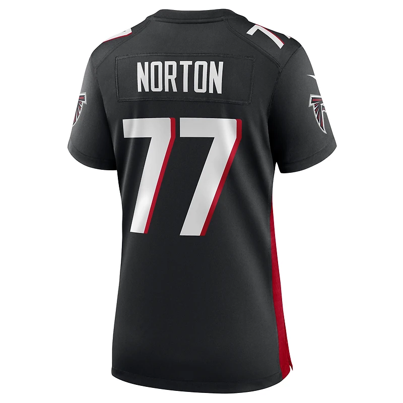 Maillot de match Nike Storm Norton des Atlanta Falcons pour femme, noir