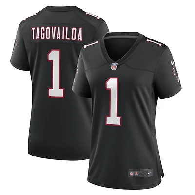 Maillot de match alternatif des Falcons d'Atlanta Nike Tua Tagovailoa noir pour femme