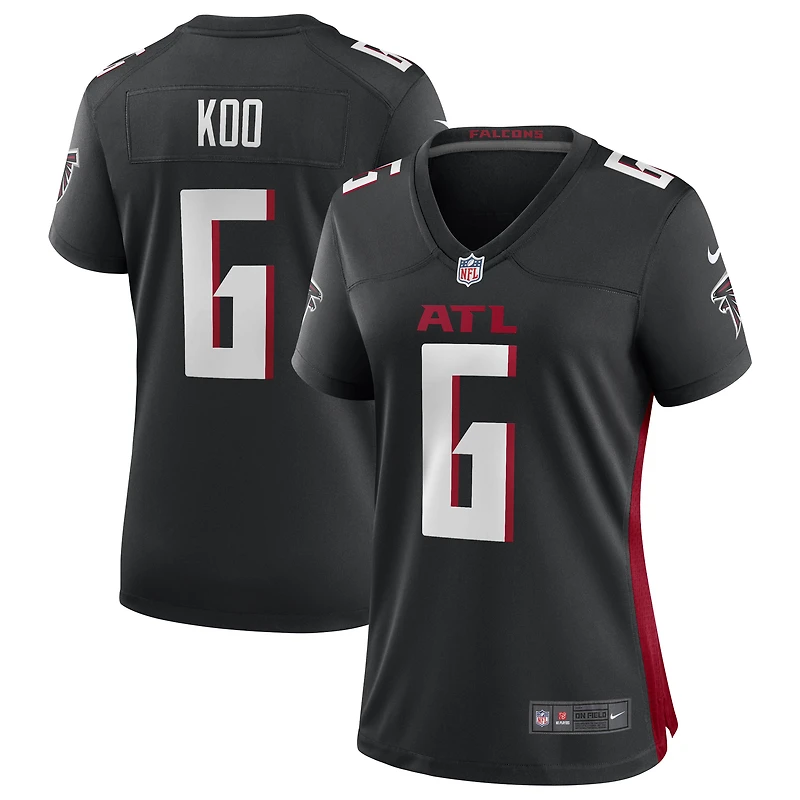 Maillot de match d'équipe des Falcons d'Atlanta Nike Younghoe Koo pour femme, noir