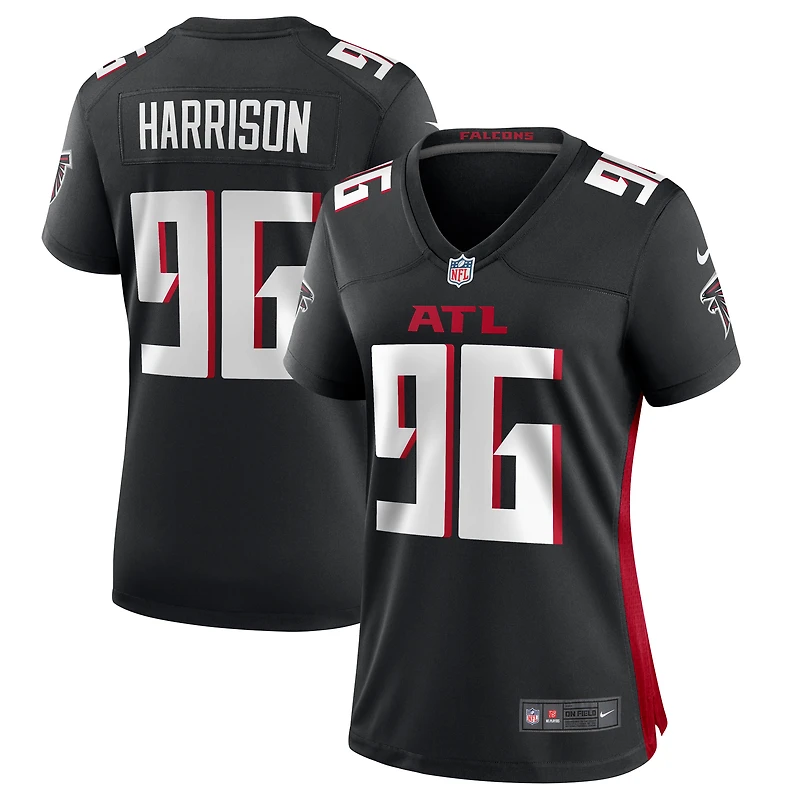 Maillot de match l'équipe des Falcons d'Atlanta Nike Zach Harrison pour femme, noir