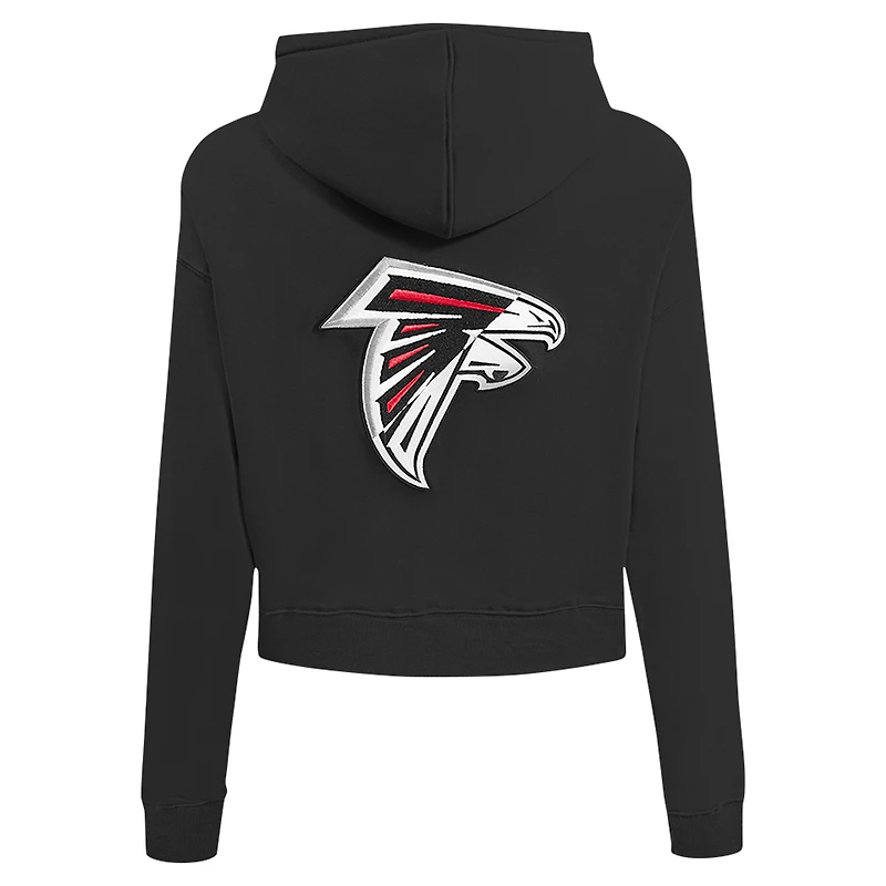 Sweat à capuche zippé logo fendu Pro Standard noir pour femme des Falcons d'Atlanta