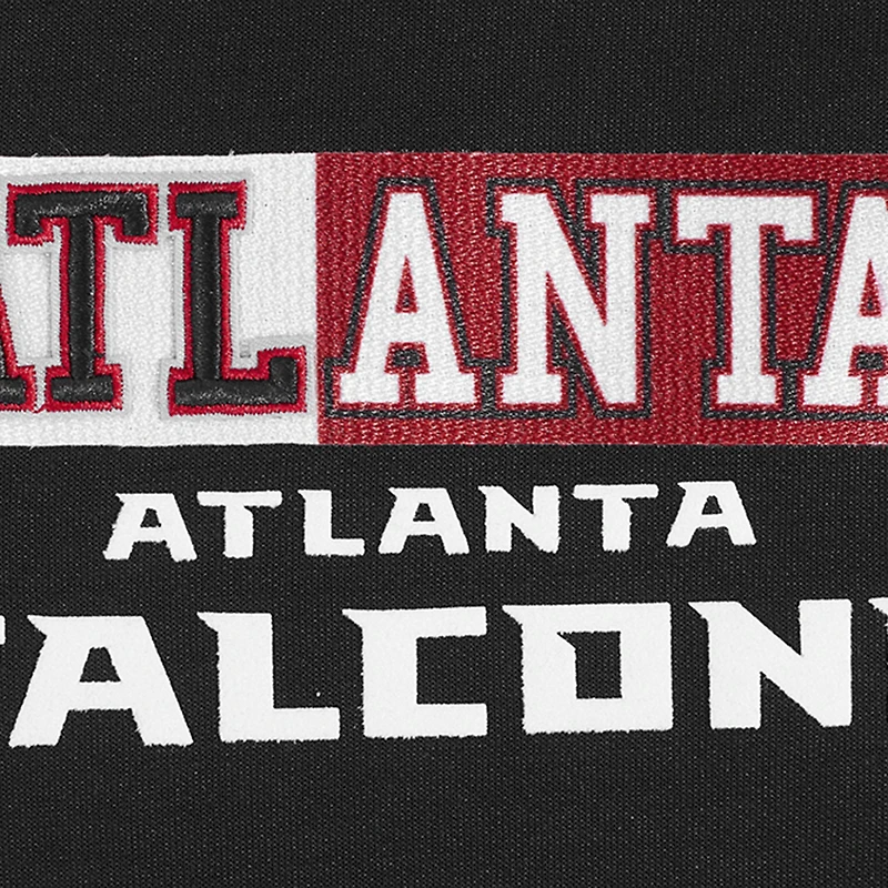 Sweat à capuche zippé logo fendu Pro Standard noir pour femme des Falcons d'Atlanta