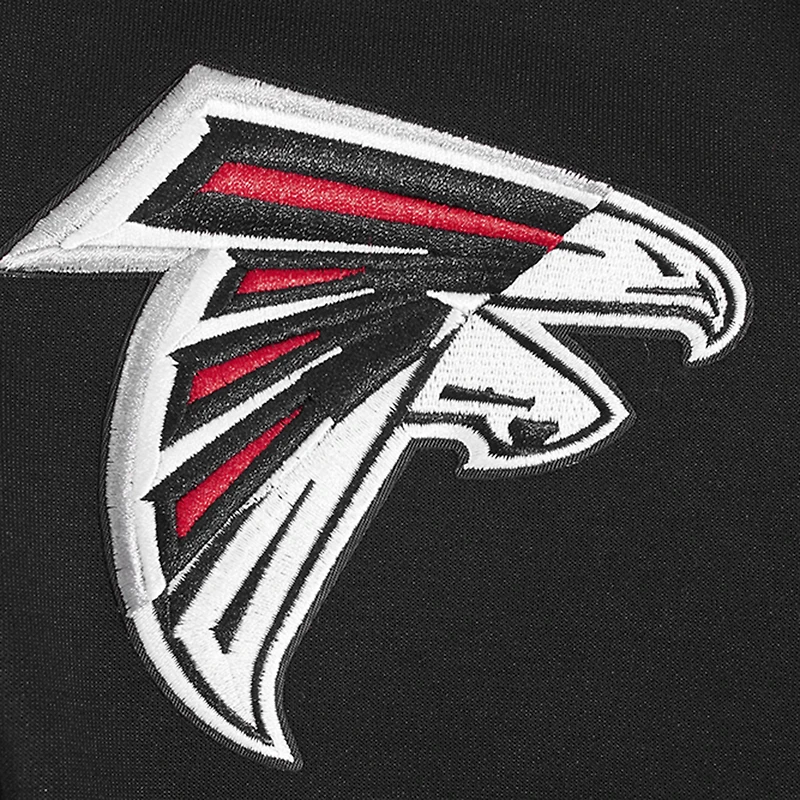 Sweat à capuche zippé logo fendu Pro Standard noir pour femme des Falcons d'Atlanta