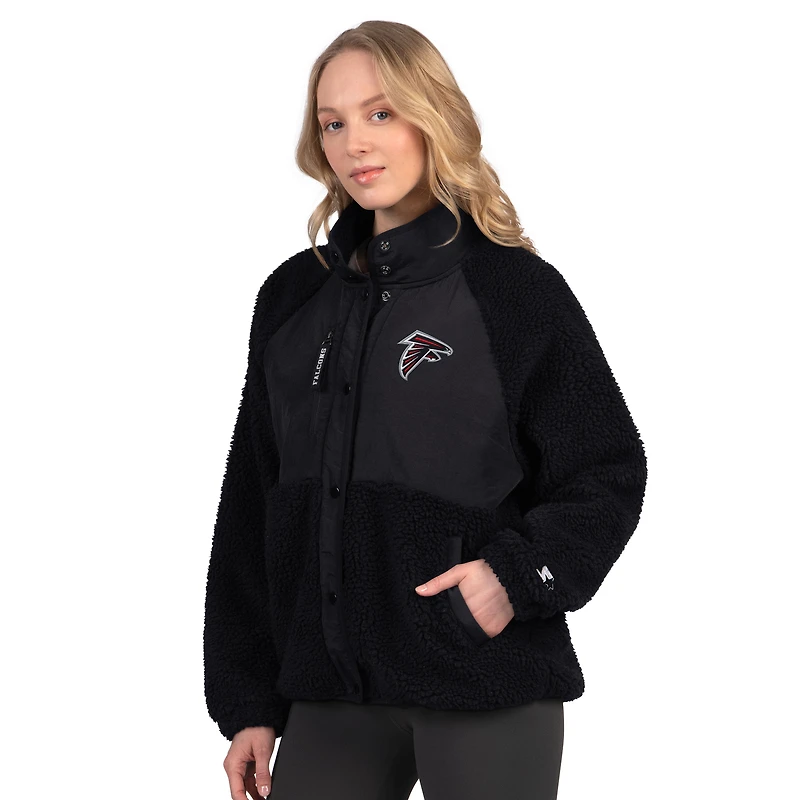 Veste sherpa noire On the Ball pour femme des Falcons d'Atlanta