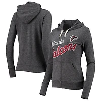 Veste à capuche en trois mélanges entièrement zippée pour femme Atlanta Falcons All American Touch noire