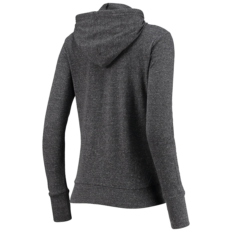 Veste à capuche en trois mélanges entièrement zippée pour femme Atlanta Falcons All American Touch noire