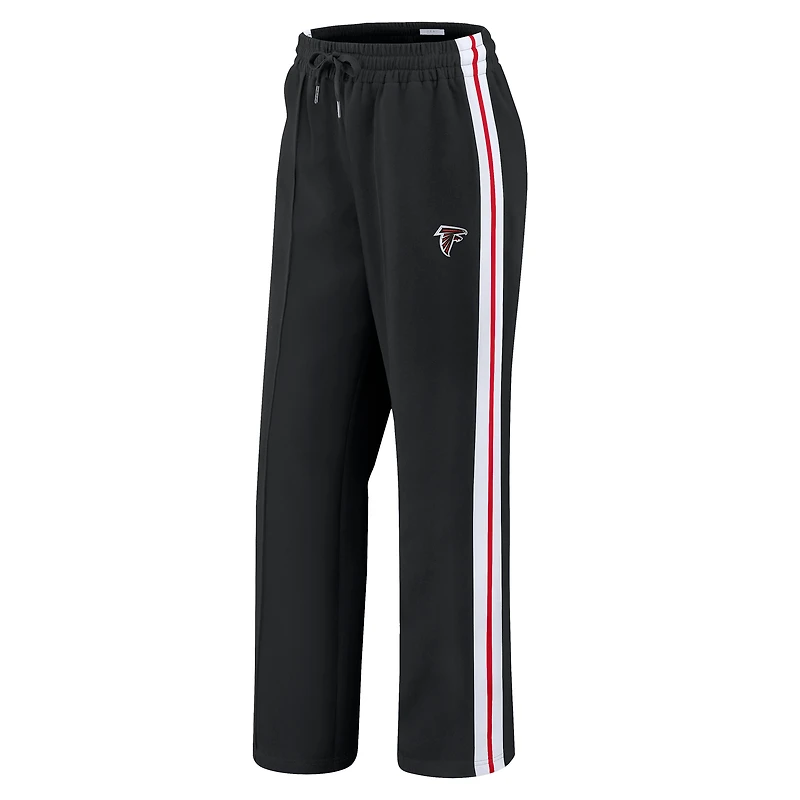 Women's WEAR by Erin Andrews Black Atlanta Falcons Color-Block Straight Leg Pants