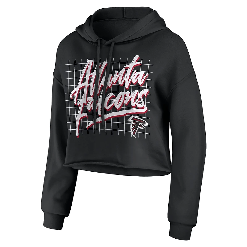 Sweat à capuche court noir Atlanta Falcons de la marque WEAR by Erin Andrews pour femme