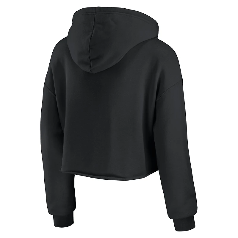 Women's WEAR by Erin Andrews Black Atlanta Falcons Domestic Cropped Pullover Hoodie