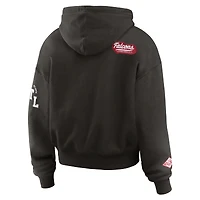 Women's WEAR by Erin Andrews Black Atlanta Falcons Patch Quarter-Zip Pullover Hoodie