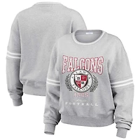 Women's WEAR by Erin Andrews Heather Gray Atlanta Falcons Cropped Pullover Sweatshirt