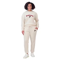 Ensemble de détente pour femme WEAR by Erin Andrews composé d'un t-shirt à manches longues et pantalon en tricot côtelé Oatmeal Atlanta Falcons