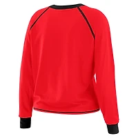 Women's WEAR by Erin Andrews Red/Black Atlanta Falcons Plus Tie-Front Long Sleeve Top