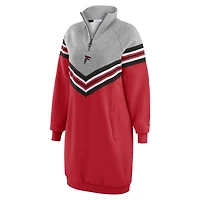 Women's WEAR by Erin Andrews  Red/Heather Gray Atlanta Falcons Chevron Stripe Dress