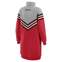 Women's WEAR by Erin Andrews  Red/Heather Gray Atlanta Falcons Chevron Stripe Dress