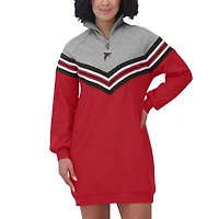 Women's WEAR by Erin Andrews  Red/Heather Gray Atlanta Falcons Chevron Stripe Dress