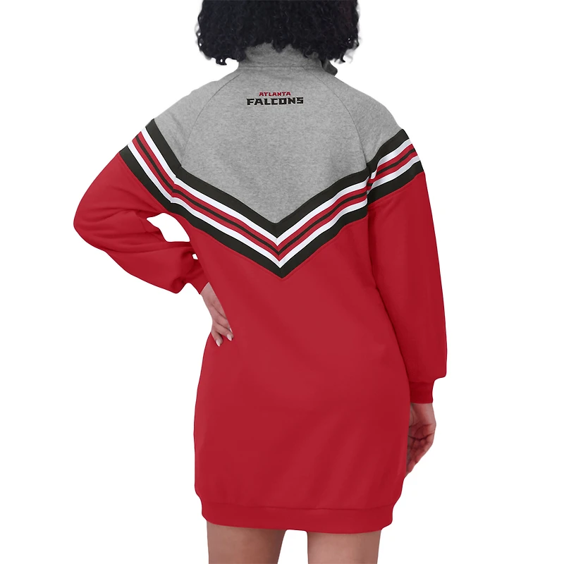 Robe à rayures chevrons rouge/gris chiné des Falcons d'Atlanta pour femme WEAR by Erin Andrews