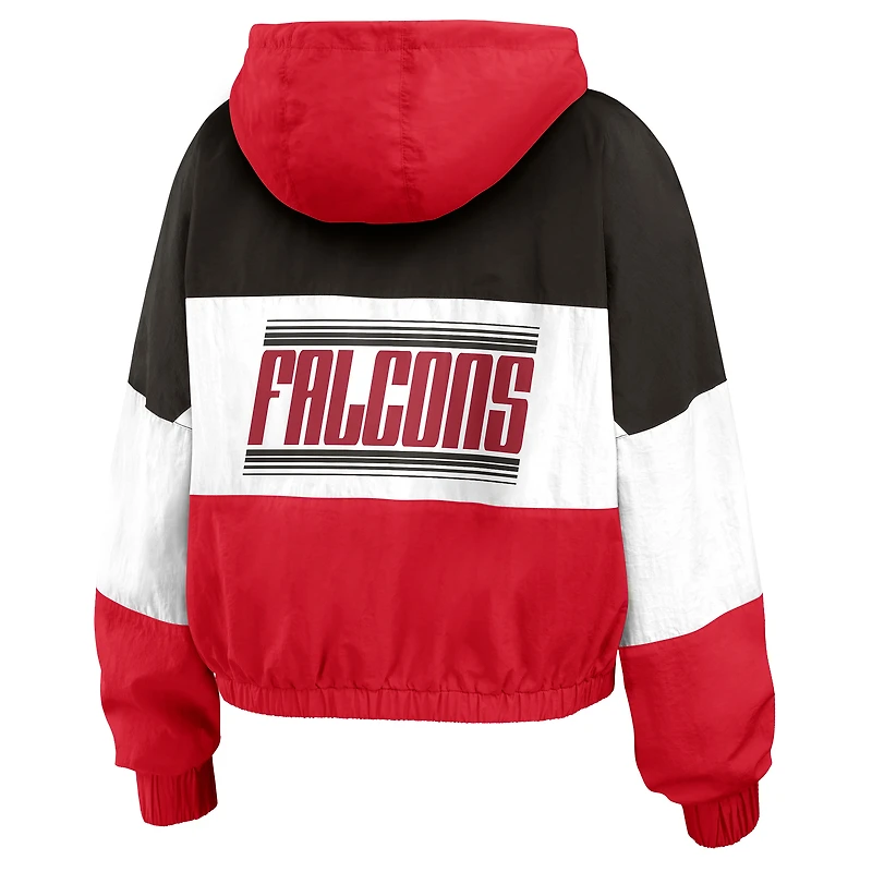 Veste coupe-vent entièrement zippée à blocs de couleurs rouge Atlanta Falcons WEAR by Erin Andrews pour femme