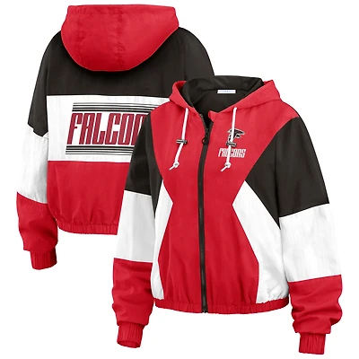 Veste coupe-vent entièrement zippée à blocs de couleurs rouge Atlanta Falcons WEAR by Erin Andrews pour femme