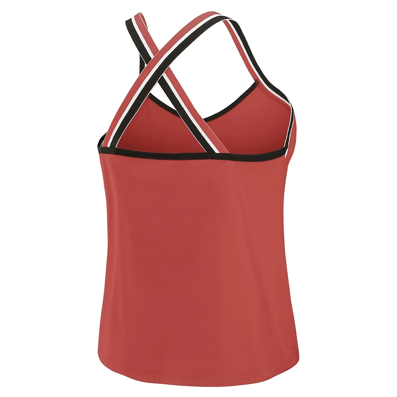 Débardeur rouge à bretelles croisées Tri-Blend pour femme WEAR by Erin Andrews des Falcons d'Atlanta