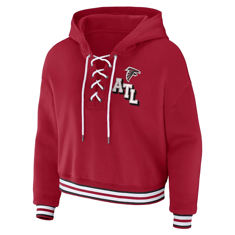 Sweat à capuche lacets rouge Atlanta Falcons pour femme WEAR by Erin Andrews