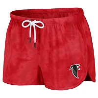 Women's WEAR by Erin Andrews Red Atlanta Falcons Tie-Dye Cropped Pullover Sweatshirt & Shorts Lounge Set
