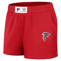 Women's WEAR by Erin Andrews Red Atlanta Falcons Waffle Knit Long Sleeve T-Shirt & Shorts Lounge Set