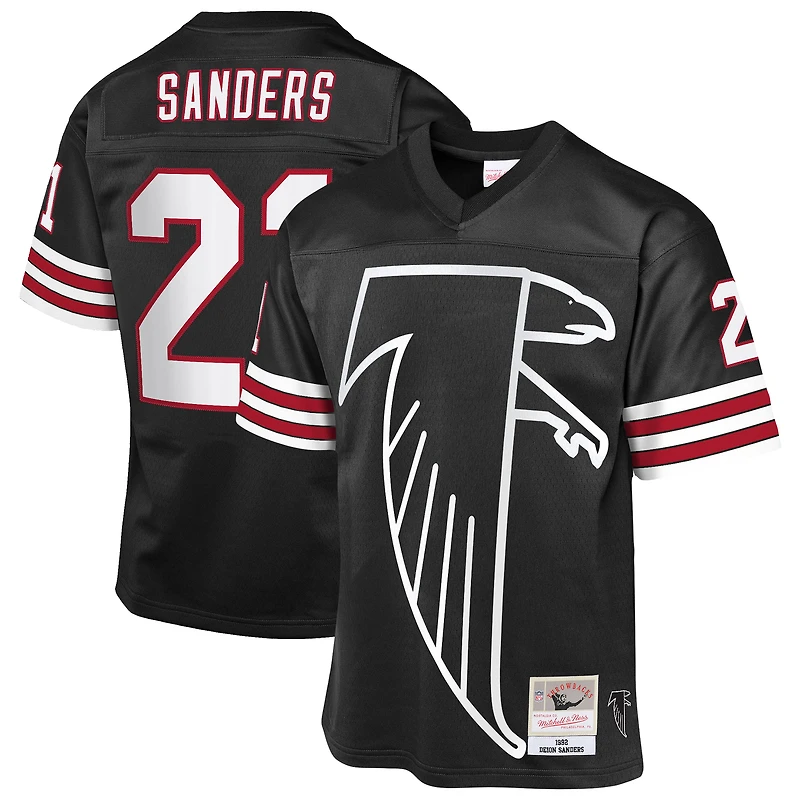 Youth Mitchell & Ness Deion Sanders Black Atlanta Falcons 1992 Throwback Fashion Jersey