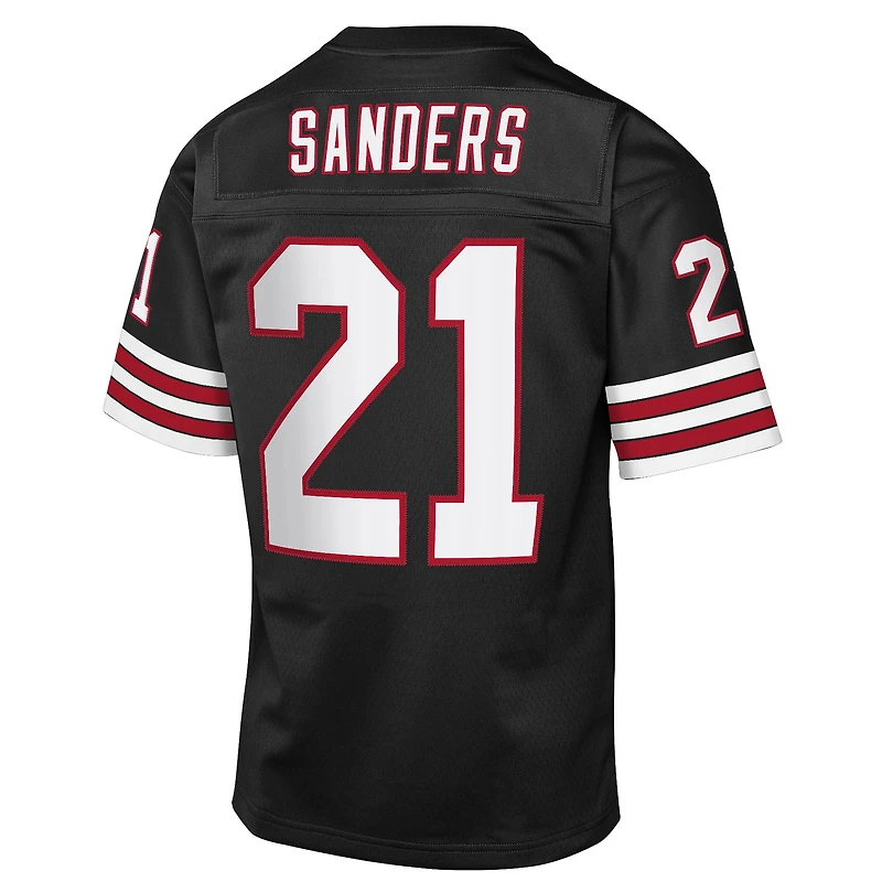 Maillot rétro noir Mitchell & Ness Deion Sanders des Falcons d'Atlanta 1992 pour jeunes