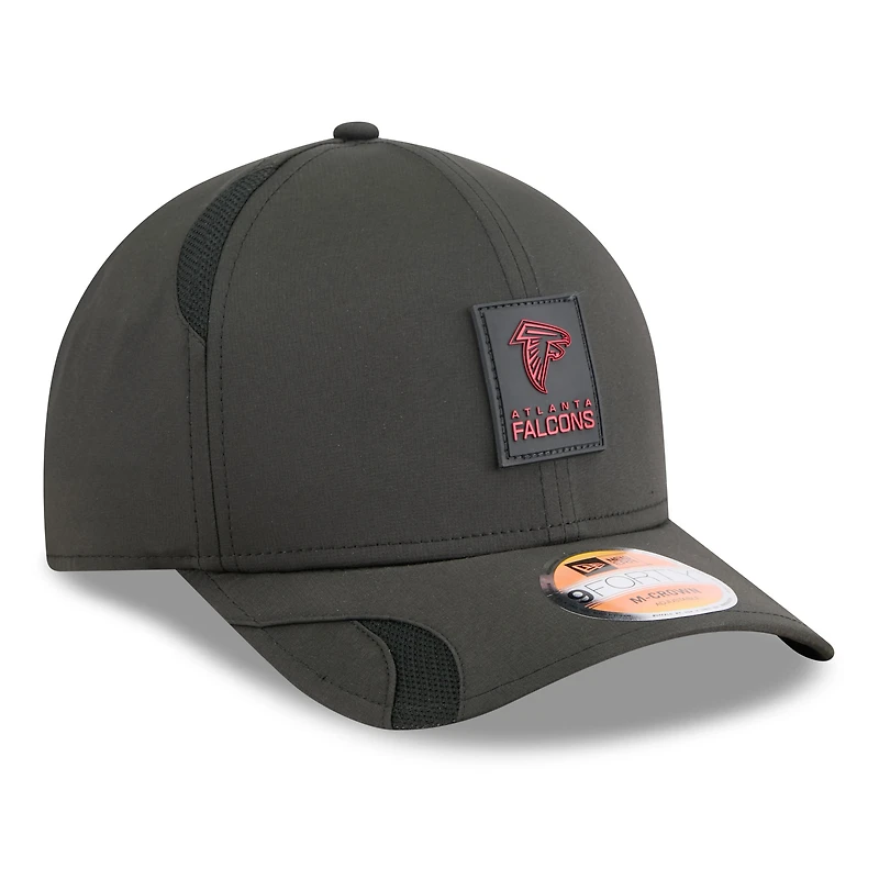 Casquette ajustable New Era noire Atlanta Falcons 2025 Sideline 9FORTY pour jeune