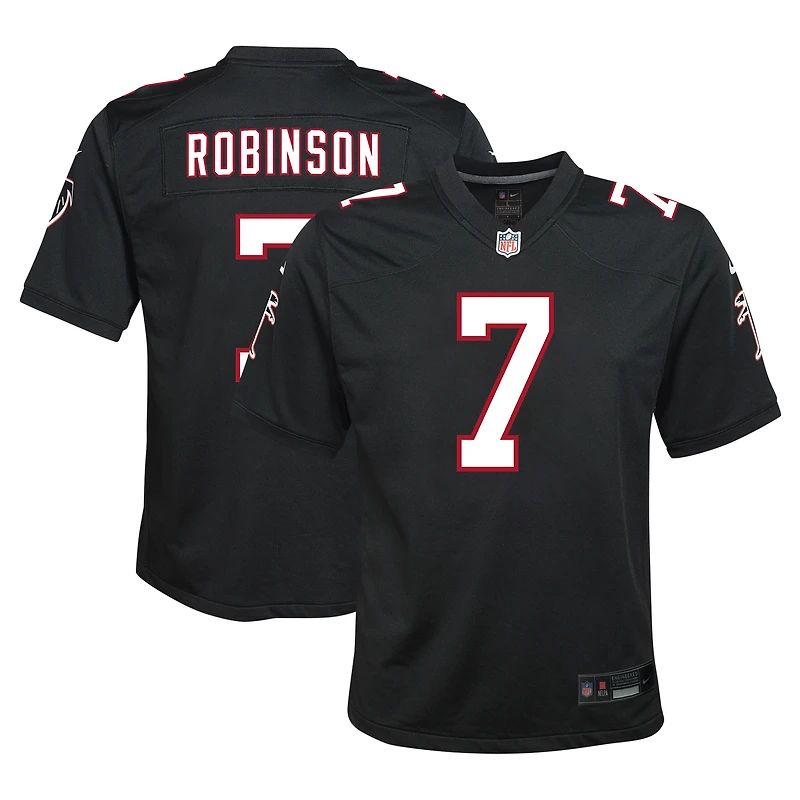 Maillot de match Nike Bijan Robinson noir pour jeune des Falcons d'Atlanta