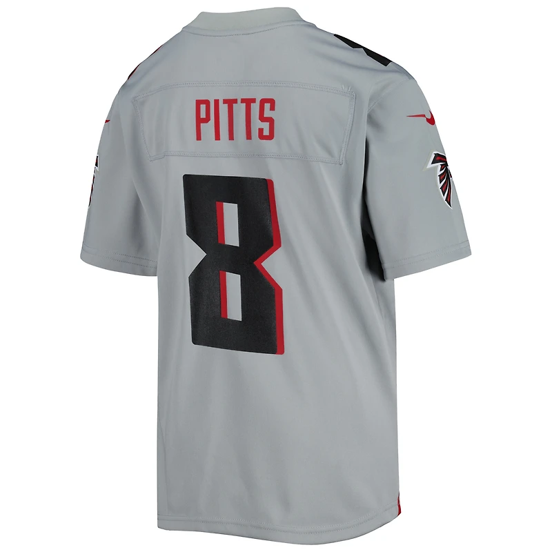 Maillot de jeu inversé Nike Kyle Pitts pour jeunes des Falcons d'Atlanta, gris