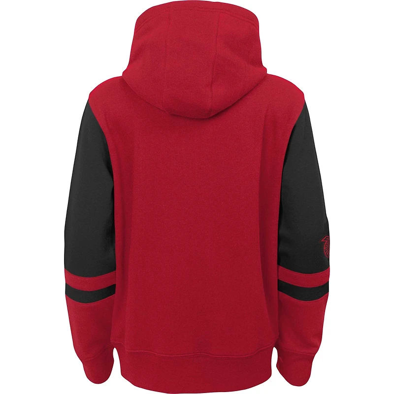 Youth Red Atlanta Falcons Colorblock Full-Zip Hoodie
