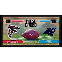 Collage de football encadré 10" x 20" des Falcons d'Atlanta contre les Panthers de la Caroline
