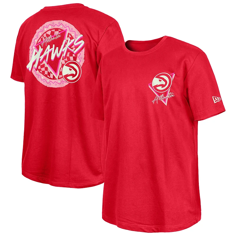 T-shirt rouge phosphorescent Atlanta Hawks de New Era