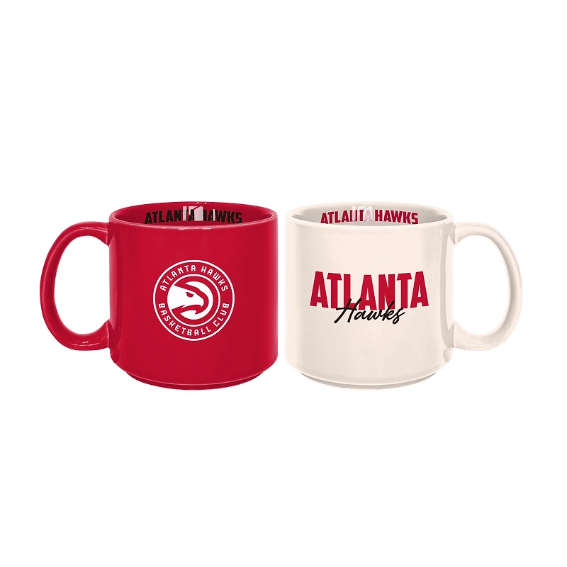 Lot de 2 tasses empilables de 15 oz des Atlanta Hawks